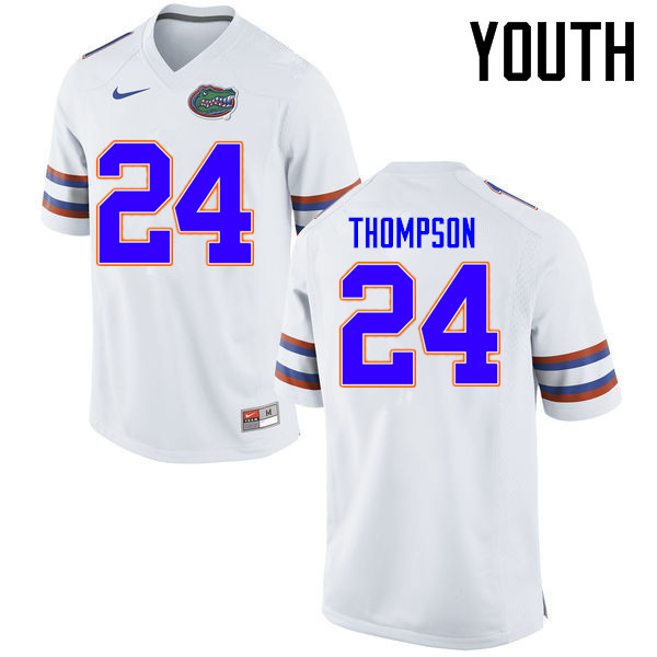 Youth Florida Gators #24 Mark Thompson College Football Jerseys Sale-White